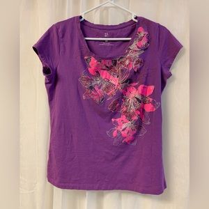 Purple Floral Shirt New York & Company